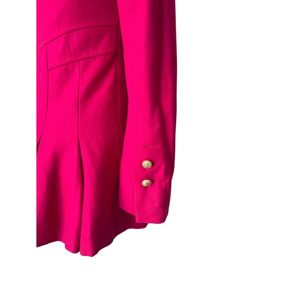 Guess Hot Pink Wool Peacoat Women's Size XS Tailored Fit and Flare Flounce *read - Picture 10 of 14